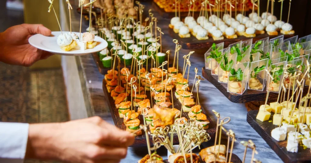 Corporate catering in Patna with buffet setup for office events